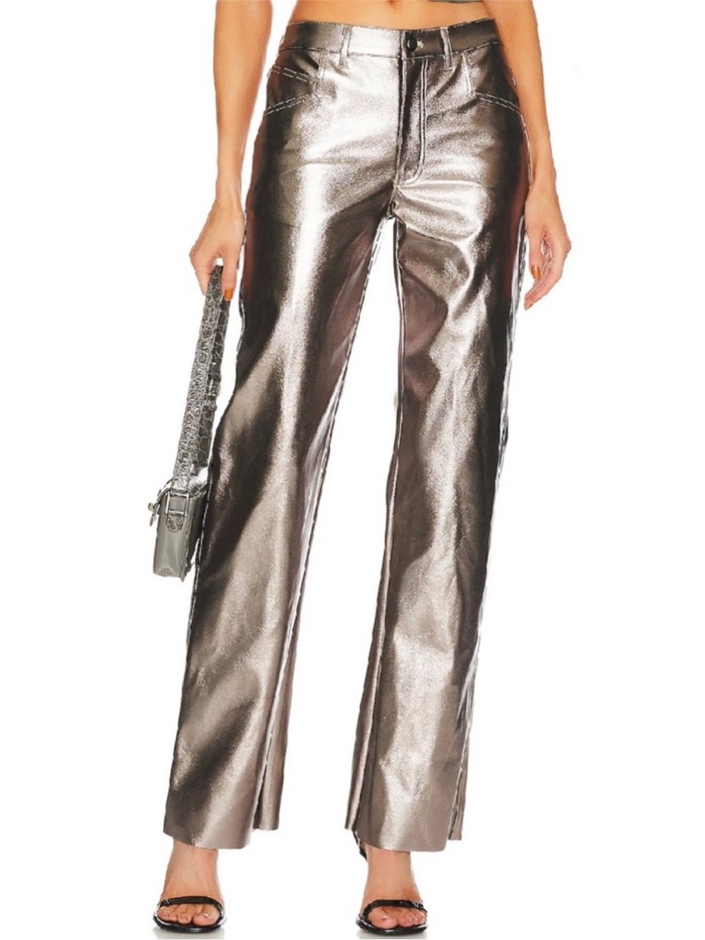 NEW ALIX NYC REVOLVE GRAY METALLIC PANTS
